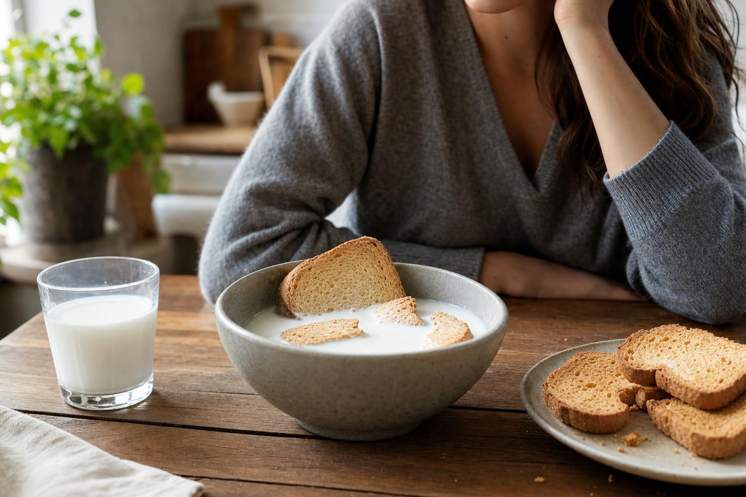Mangi latte e fette biscottate? Cosa succede davvero al tuo stomaco