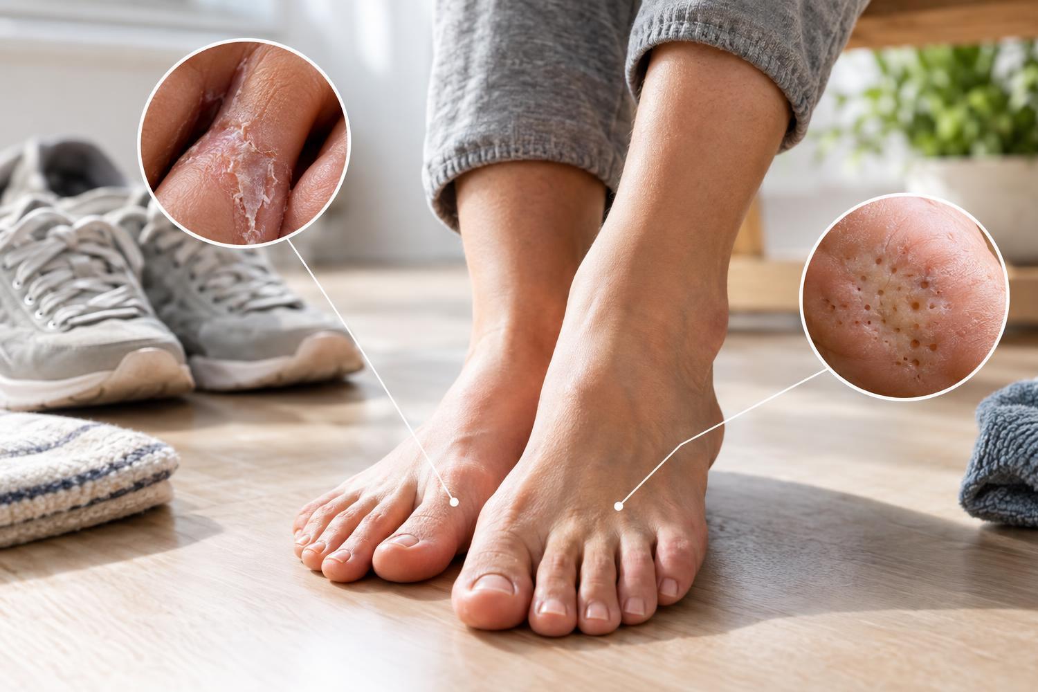 Piedi che puzzano? Se vedi questo tra le dita non è semplice sudore