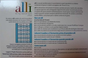 Alli, retro della scatola Alli, retro della scatola