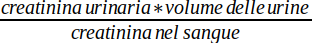 Formula per la clearance della creatinina