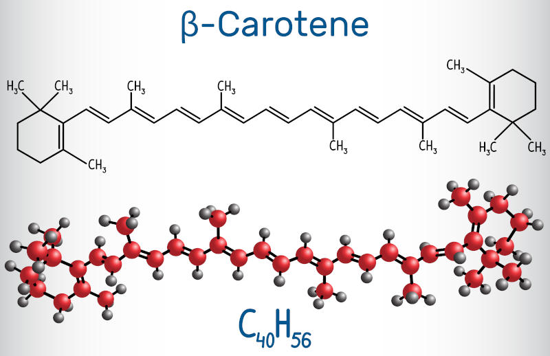Formula chimica del beta-carotene
