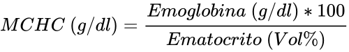Formula per il calcolo della MCHC