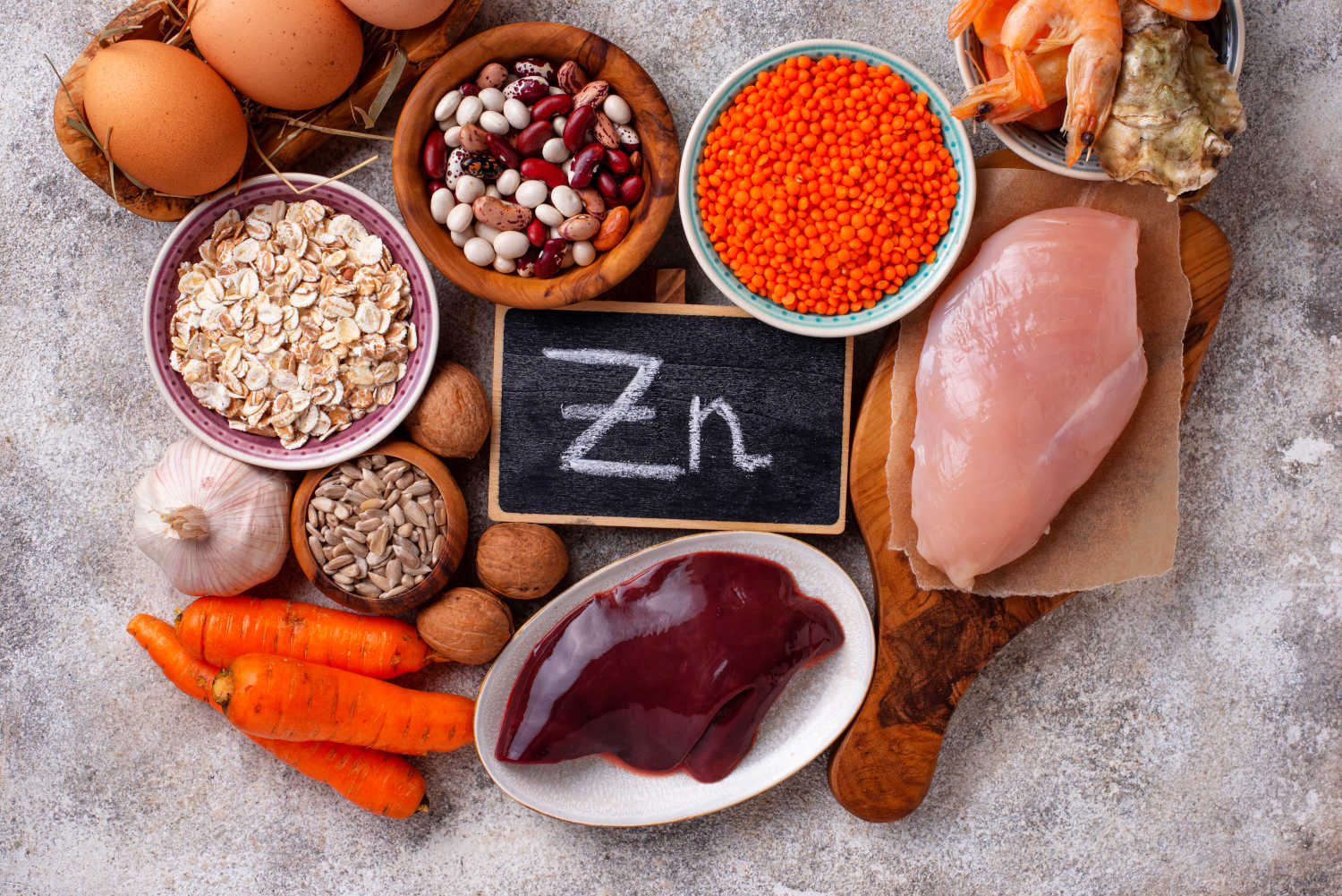 Zinco nei diversi alimenti