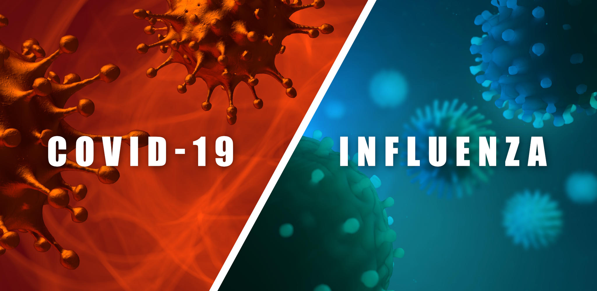 COVID-19 o influenza? (grafica concettuale)