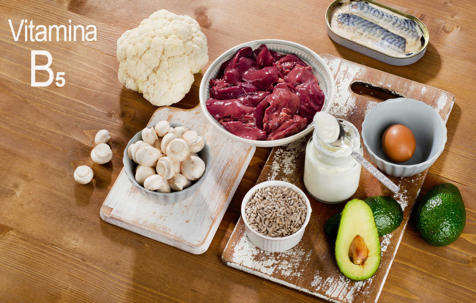 Fonti alimentari di vitamina B5 (funghi, carne, uova, latticini, ...)