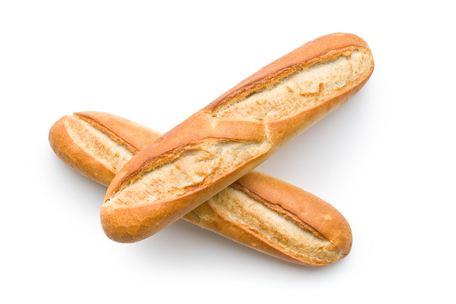 Baguette su sfondo bianco