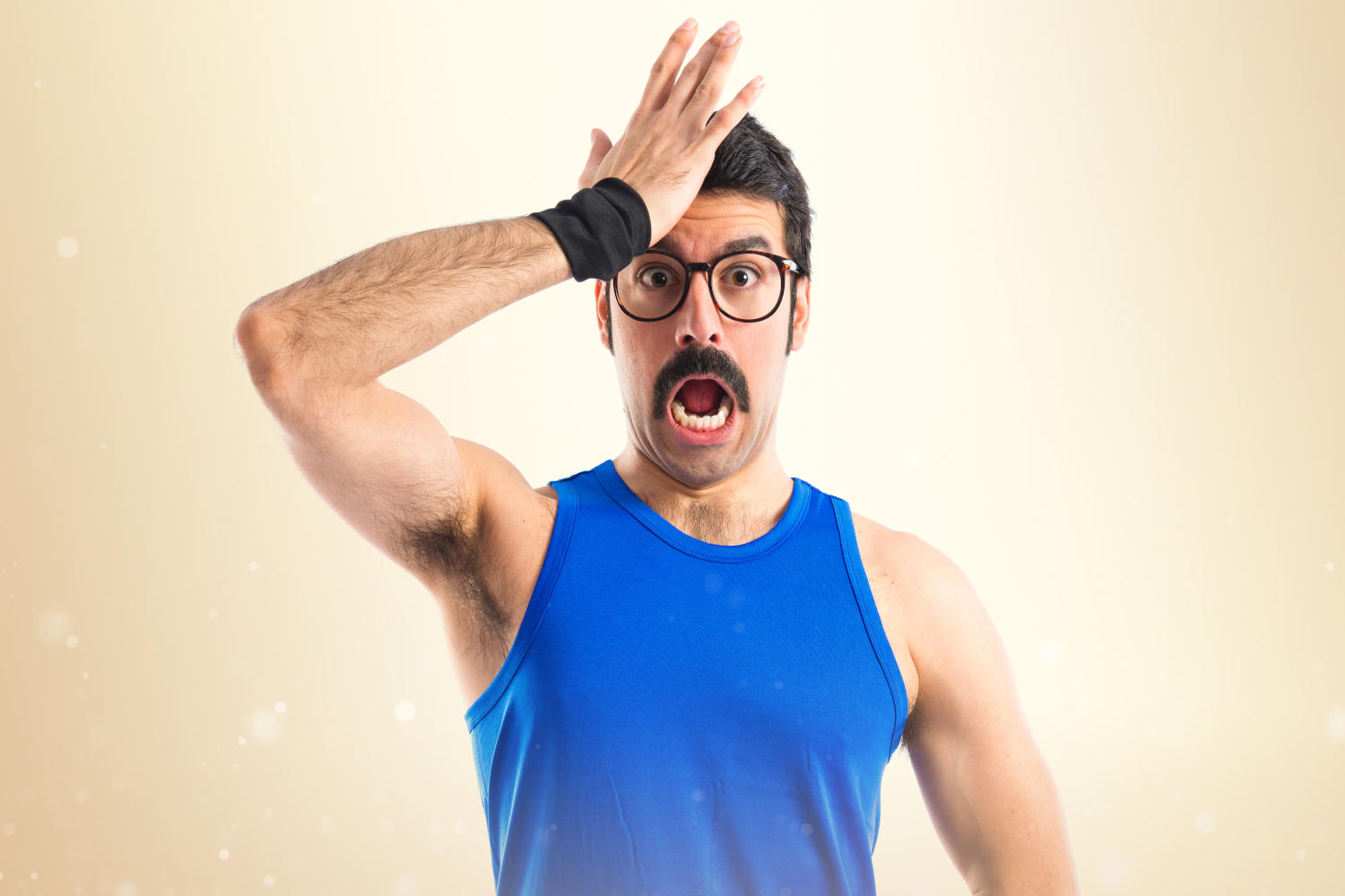 Runner stupito, con faccia buffa