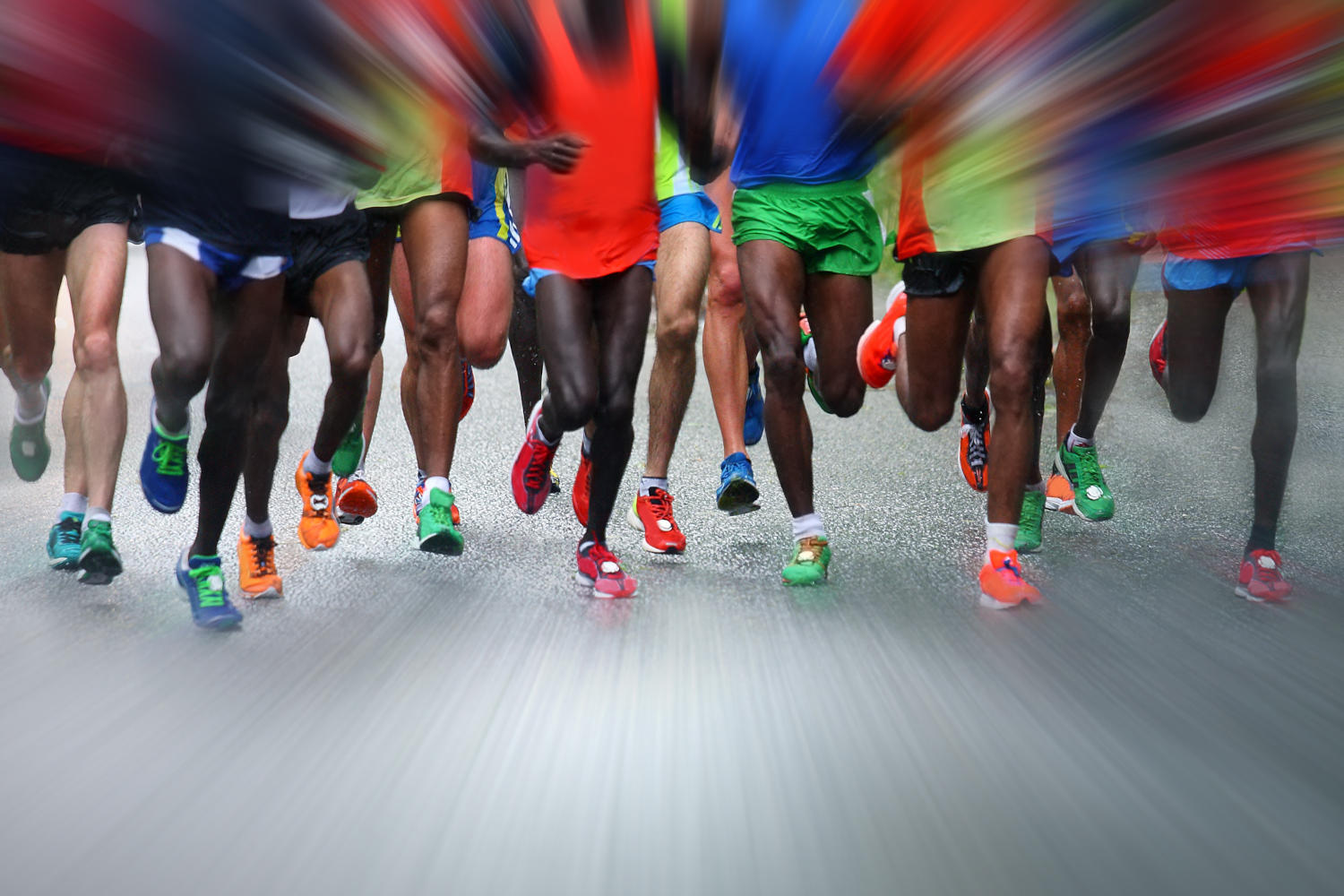 Gambe di maratoneti