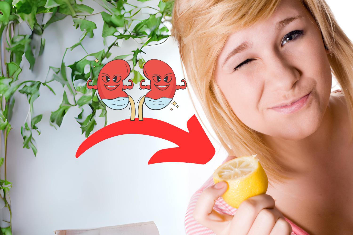 Ragazza che mangia un limone