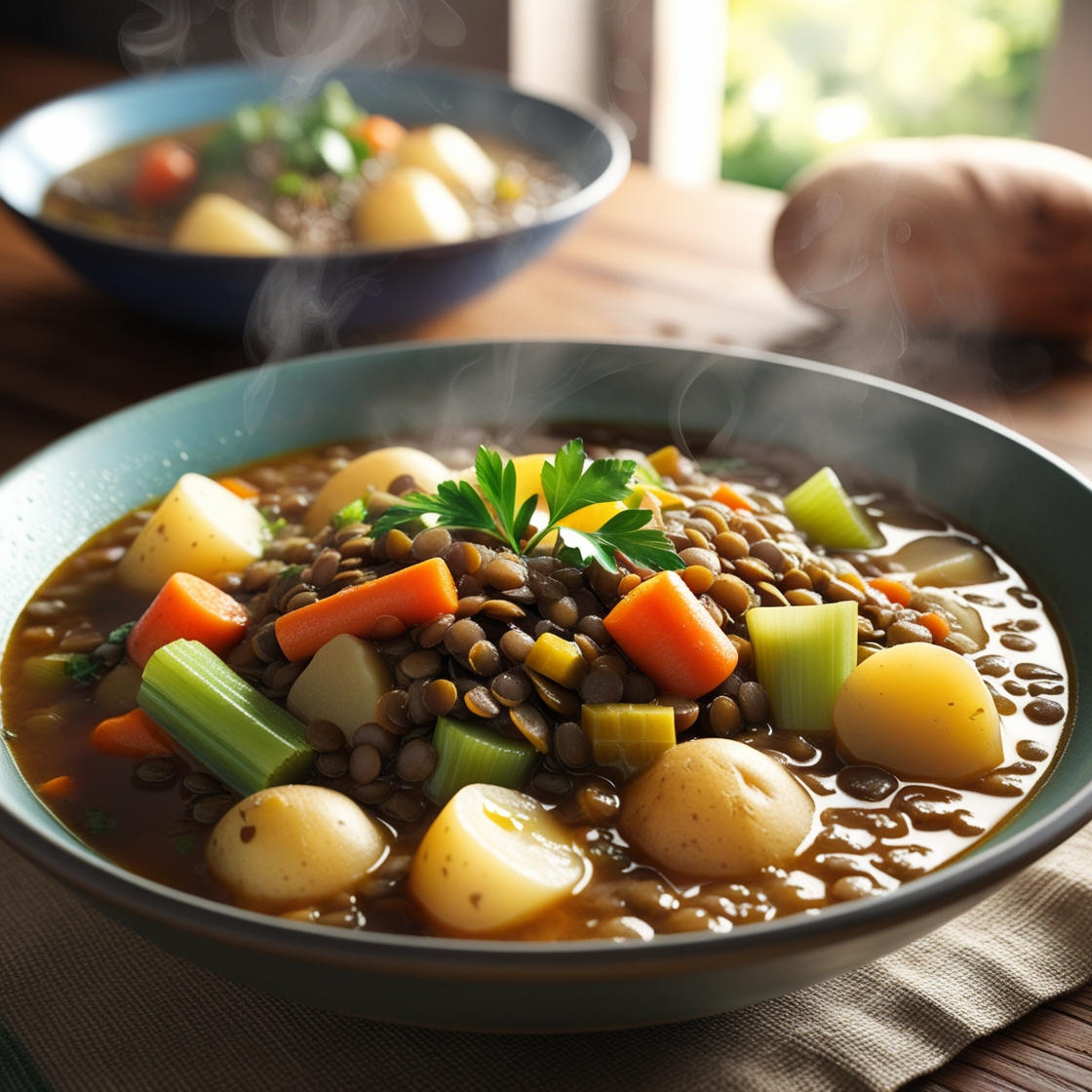 Lenticchie in umido con verdure