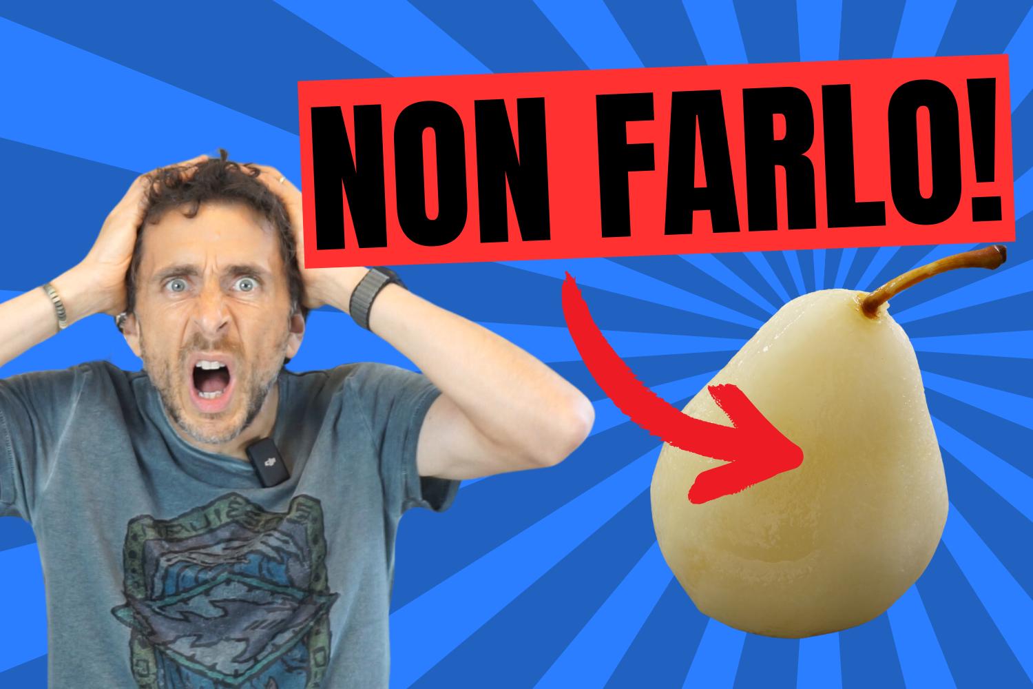 Copertina concettuale dove si invita a NON sbucciare la pera