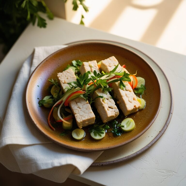 Piatto di tempeh e verdura