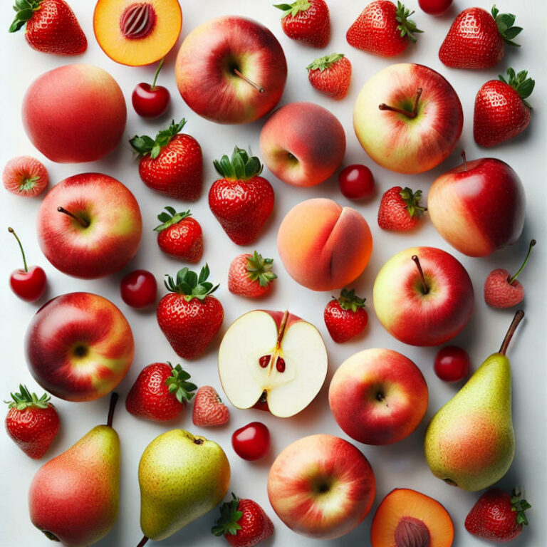 Frutta mista su sfondo bianco