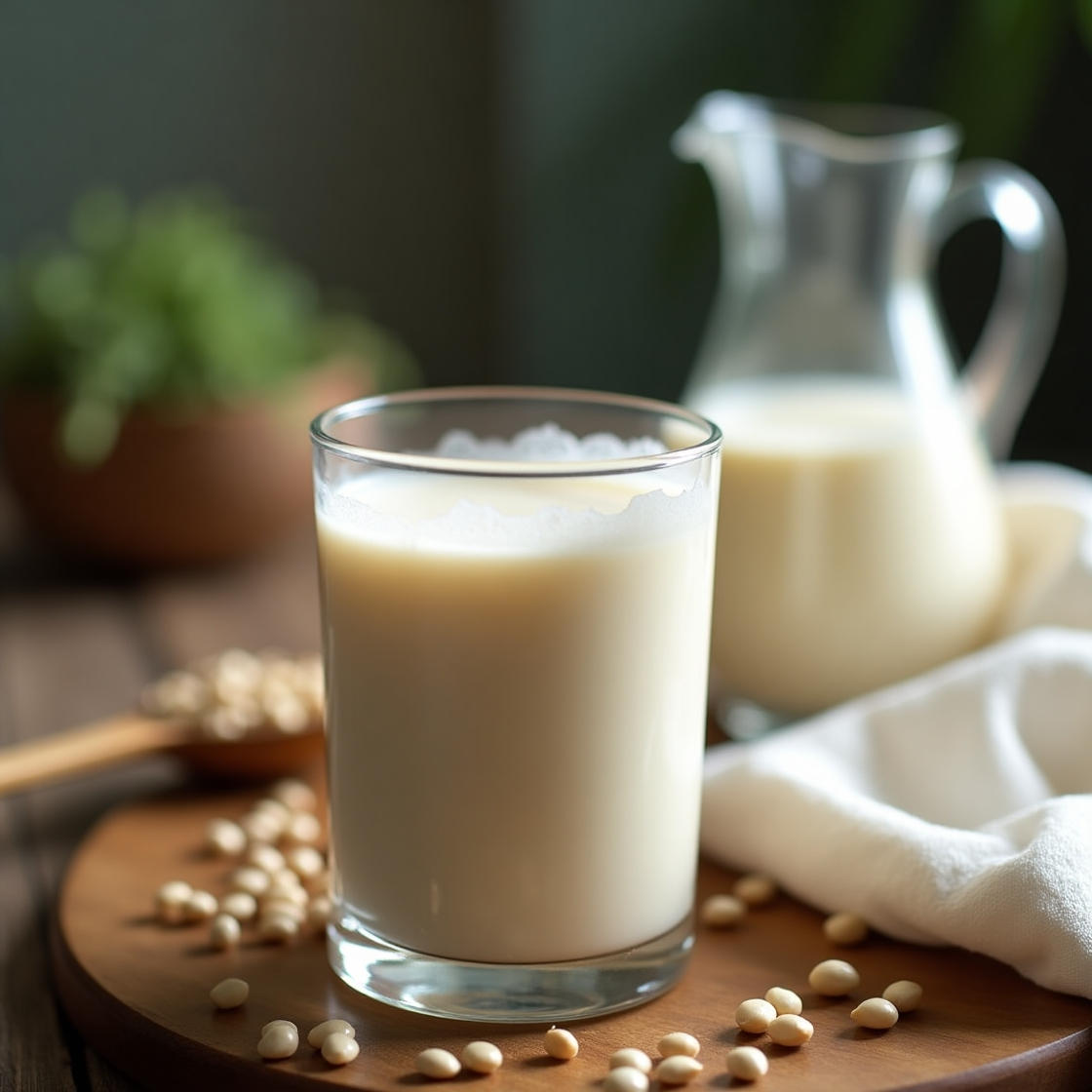 Bicchiere di latte di soia
