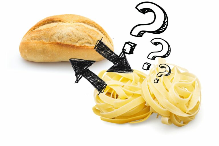Pane e pasta, uniti da una doppia freccia