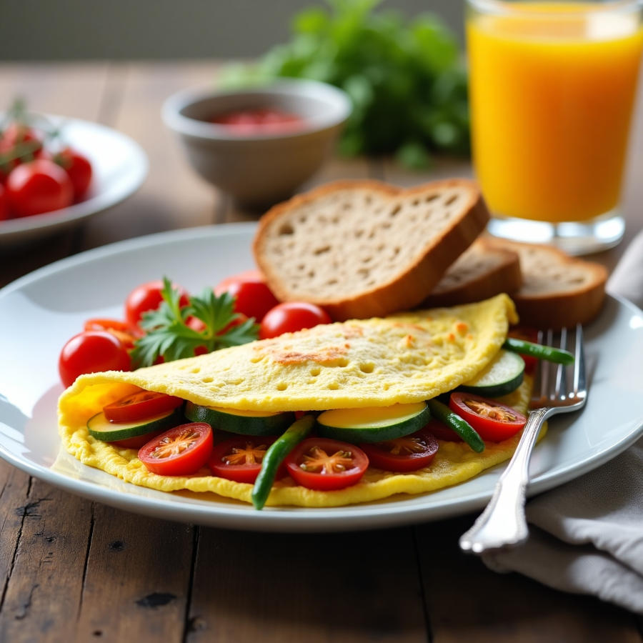 Frittatina con verdure e pane integrale