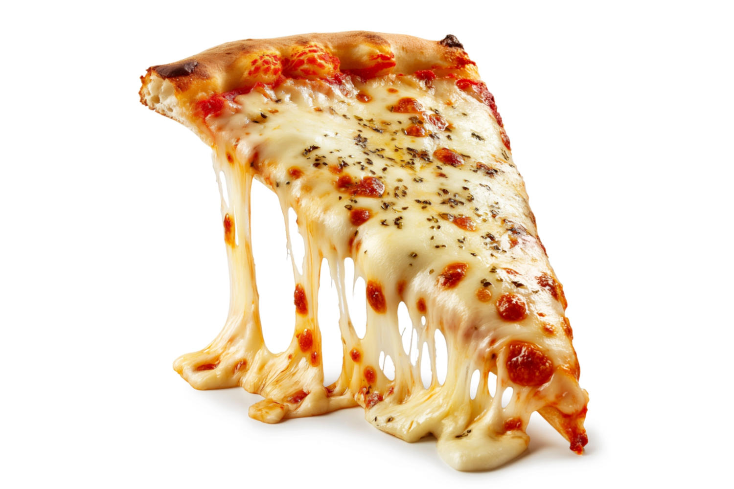 Fetta di pizza con mozzarella filante