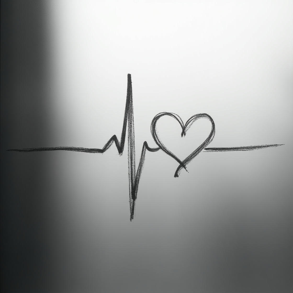 Battito cardiaco disegnato su un foglio che diventa cuore