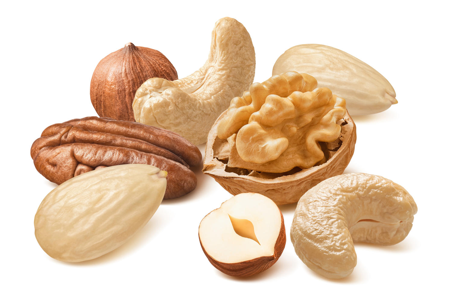 Frutta secca a guscio (anacardi, noci, nocciole, ...)