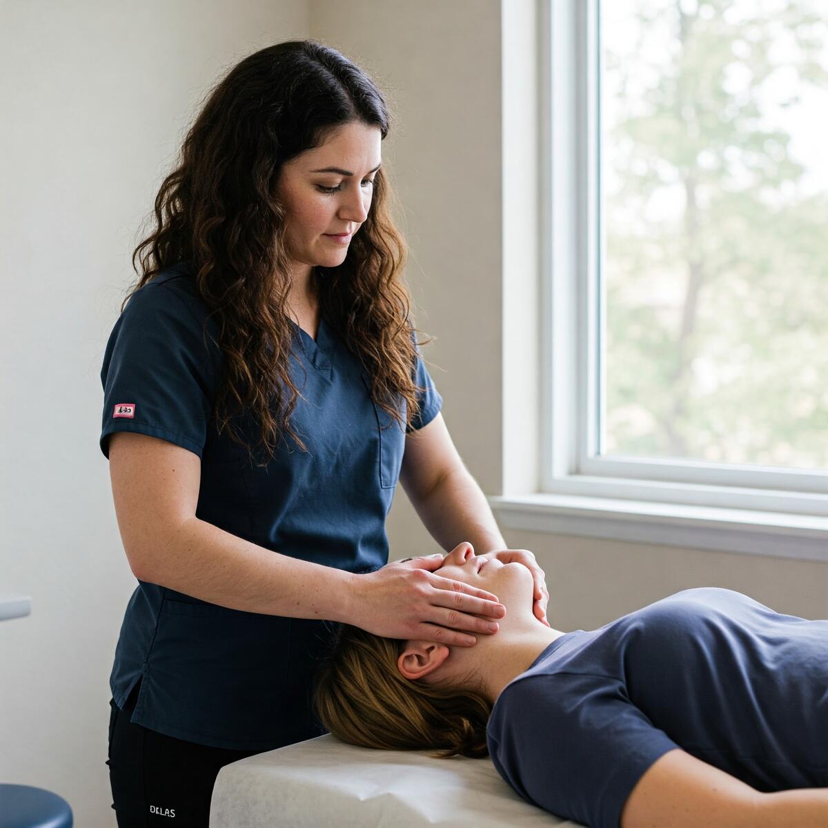Osteopata al lavoro