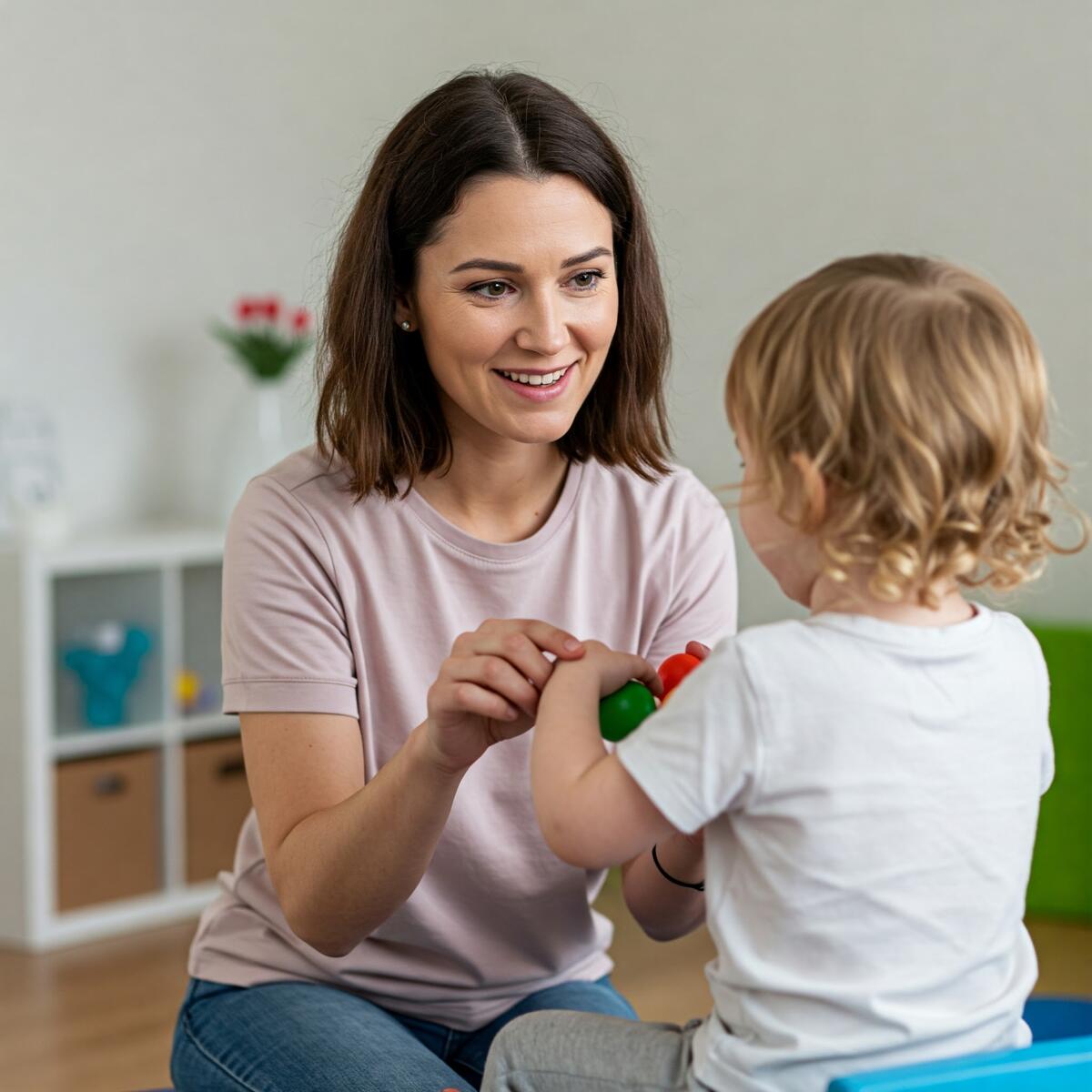 Psicomotricista con bambino