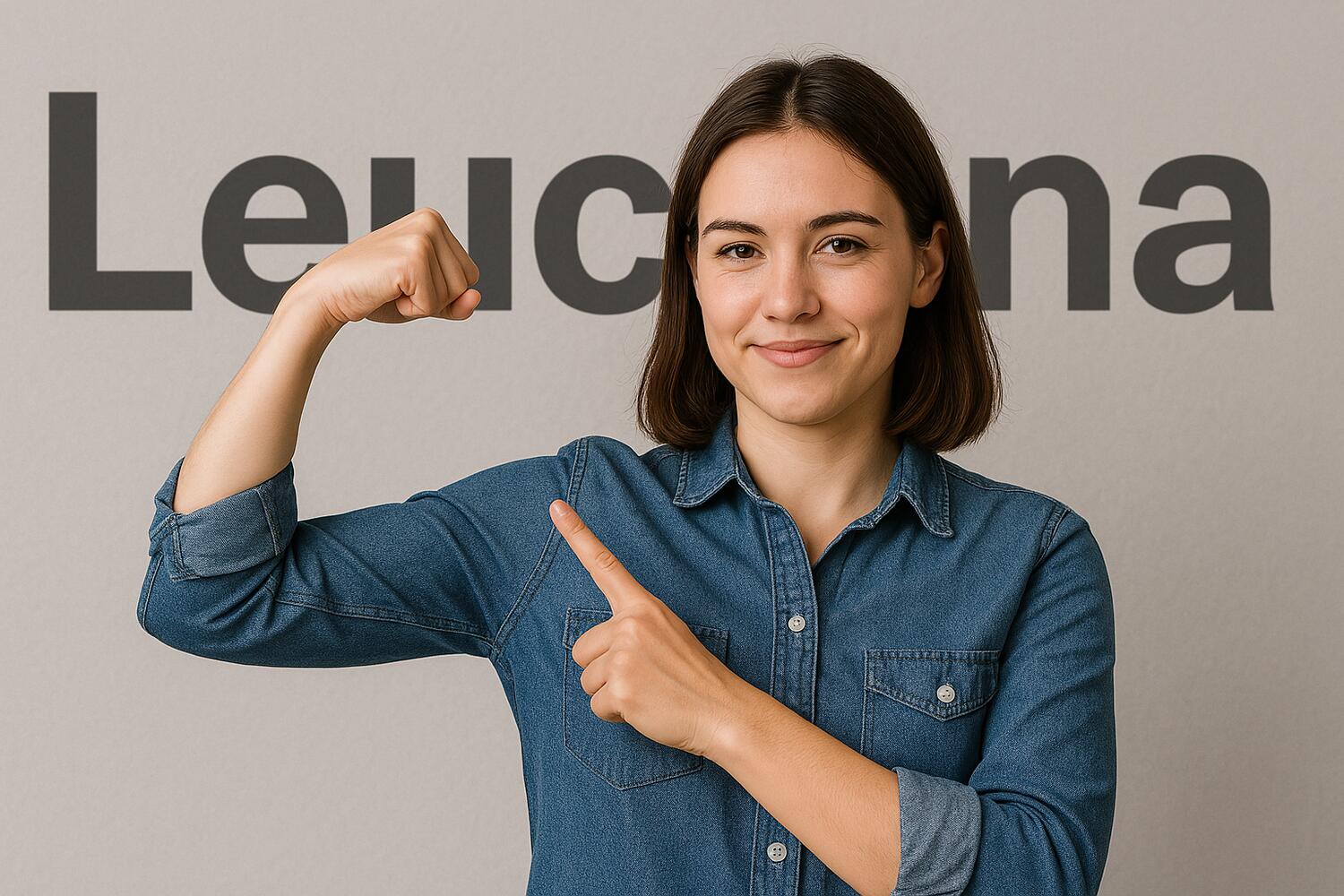 Ragazza che fa il muscolo