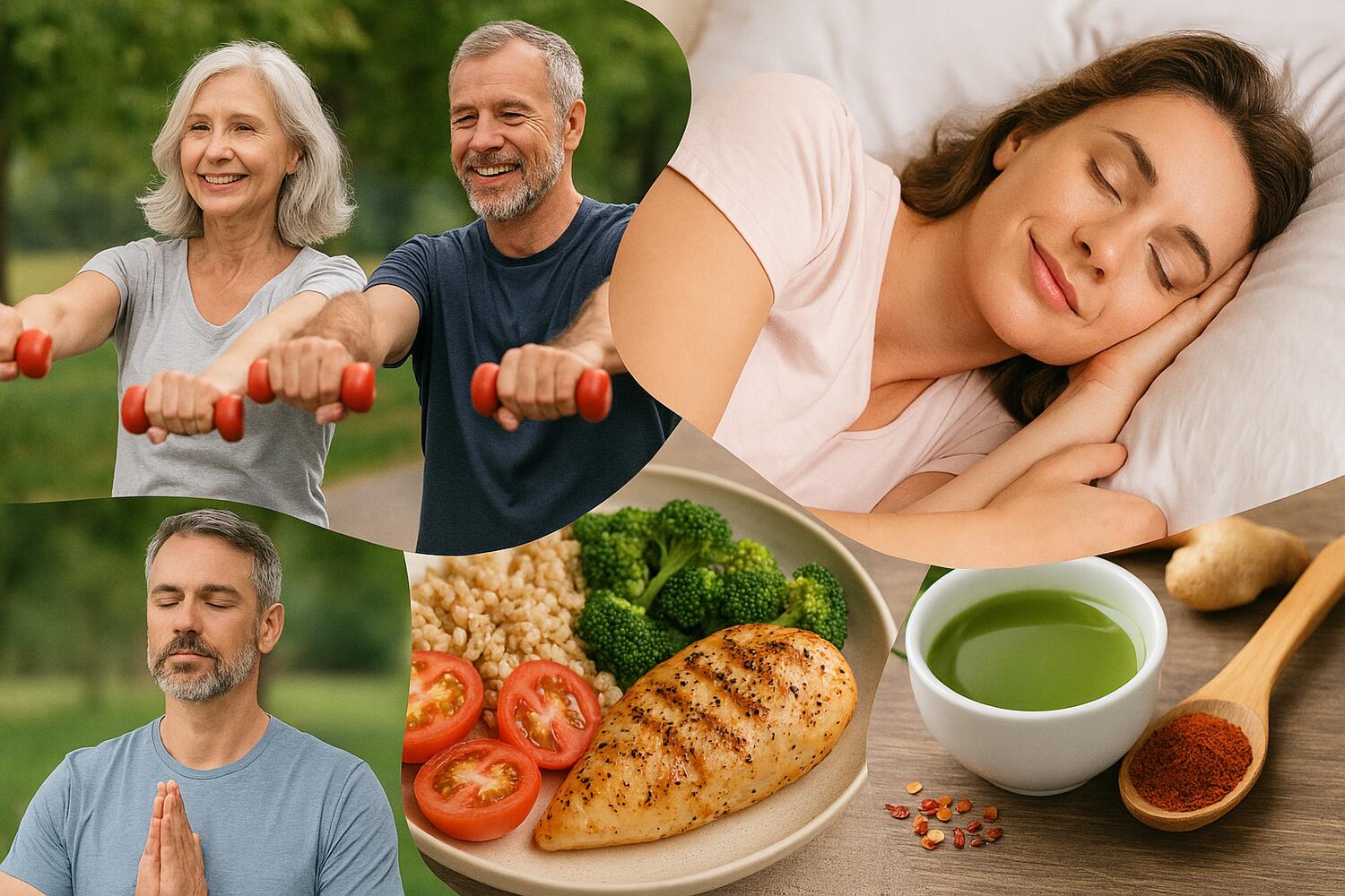Infografica riassuntiva con le 5 azioni per risvegliare il metabolismo