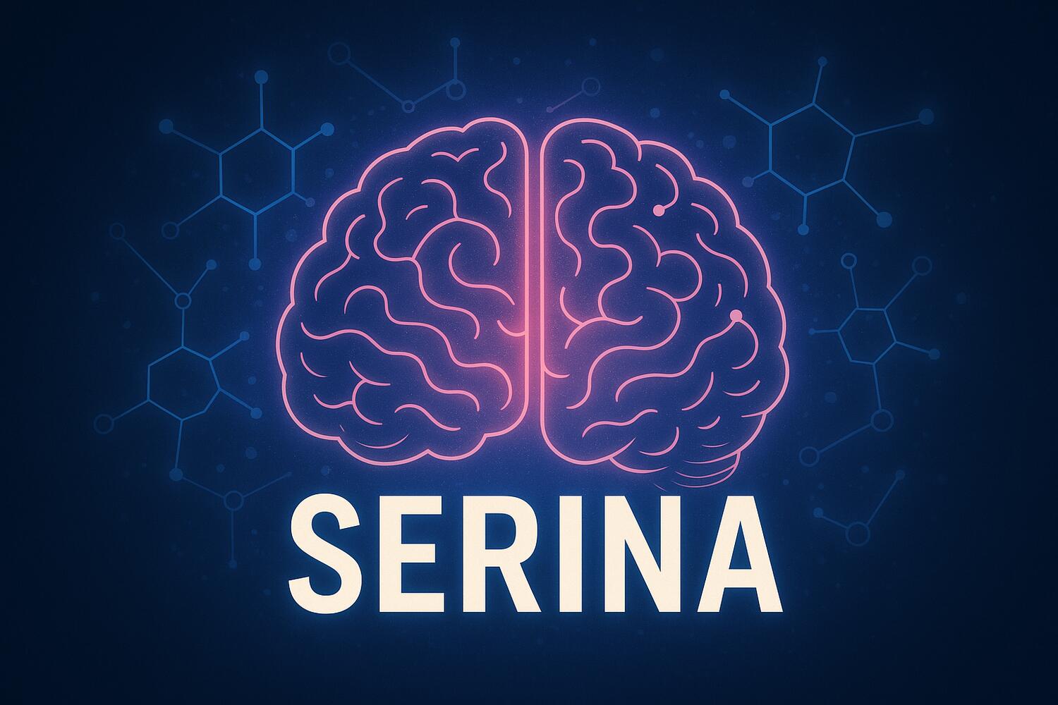 Cervello umano stilizzato e la scritta Serina