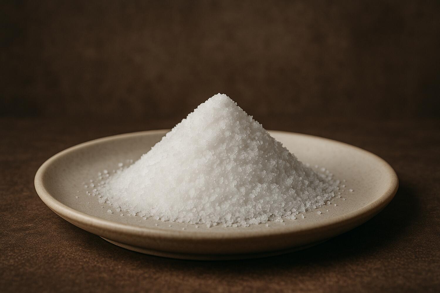 Sale da cucina su un piatto