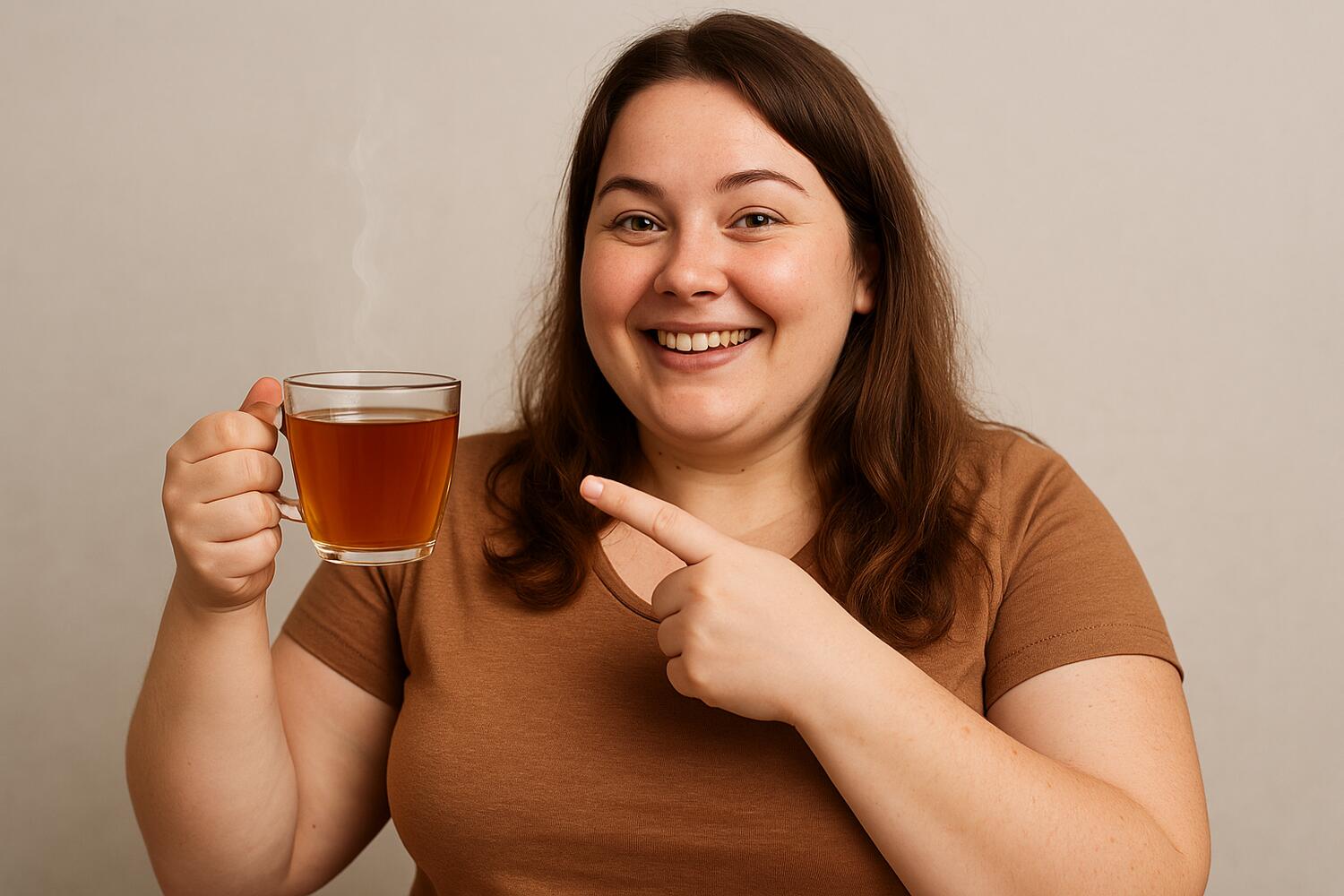 Ragazza che beve una tisana per dimagrire