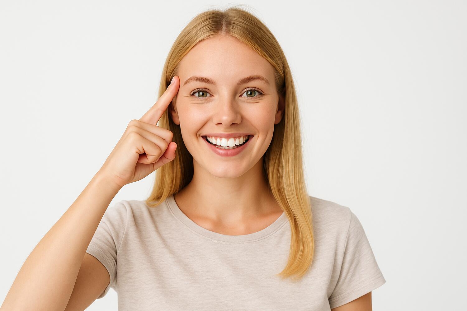 Ragazza con sguardo raggiante perch&eacute; ha una grande idea