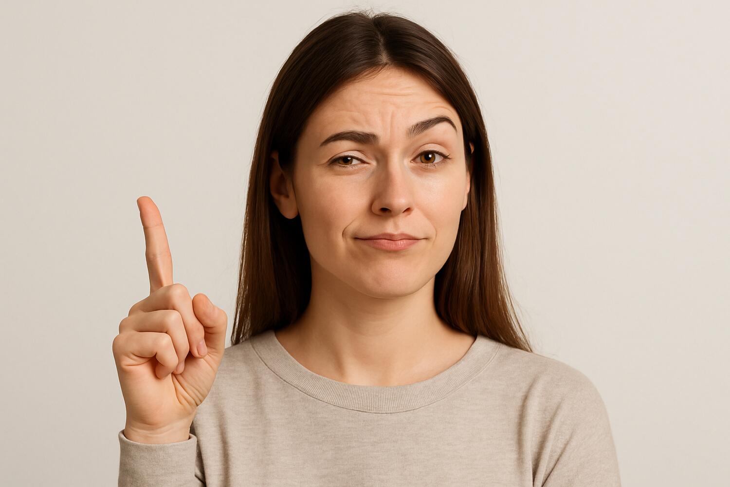 Ragazza che sembra dire "te l'avevo detto"