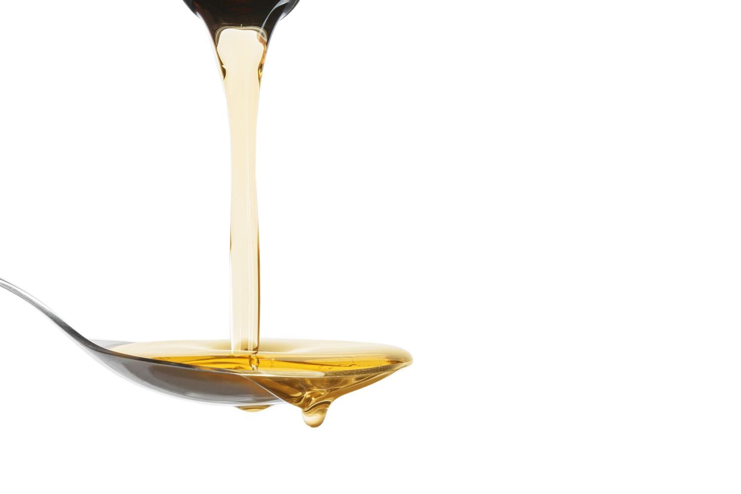 Olio di fegato di merluzzo su un cucchiaio