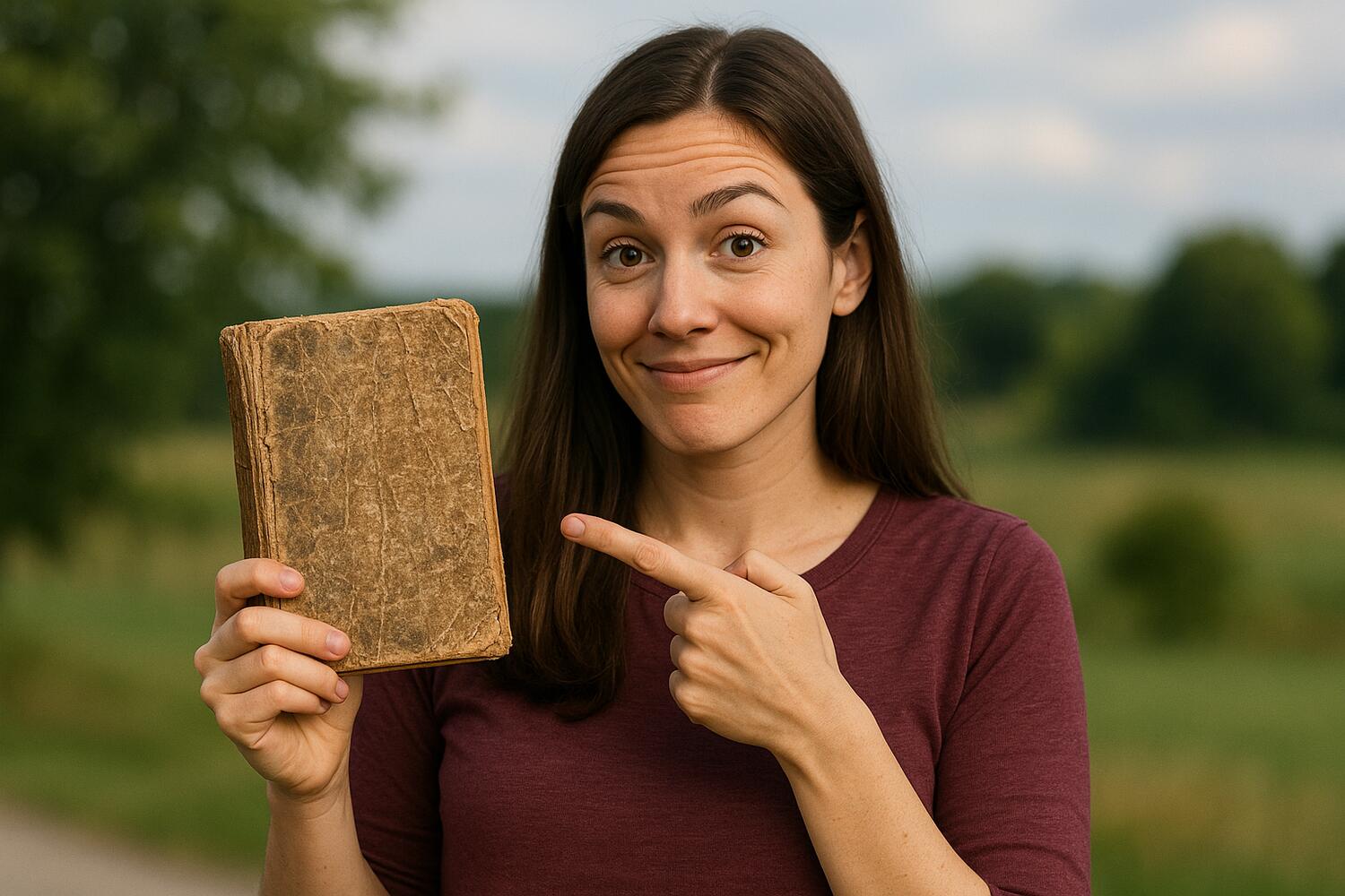 Ragazza tiene in mano un libro consumato