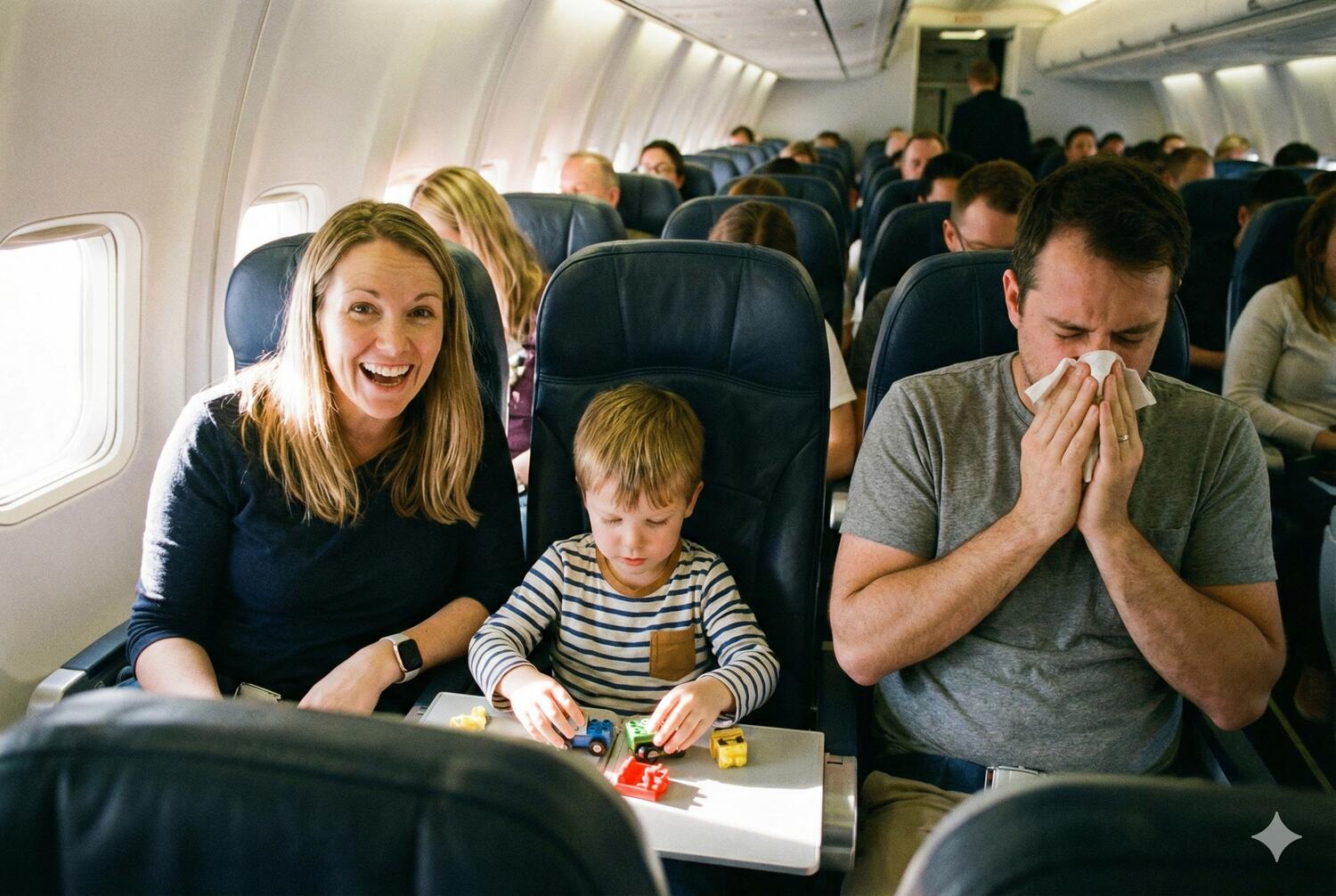 Famiglia in aereo