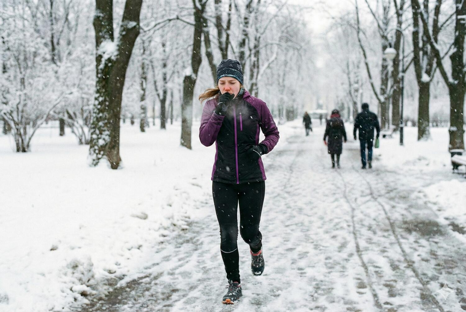 Ragazza influenza che fa running