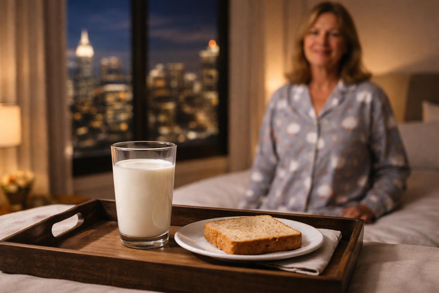 Spuntino serale con pane integrale e latte